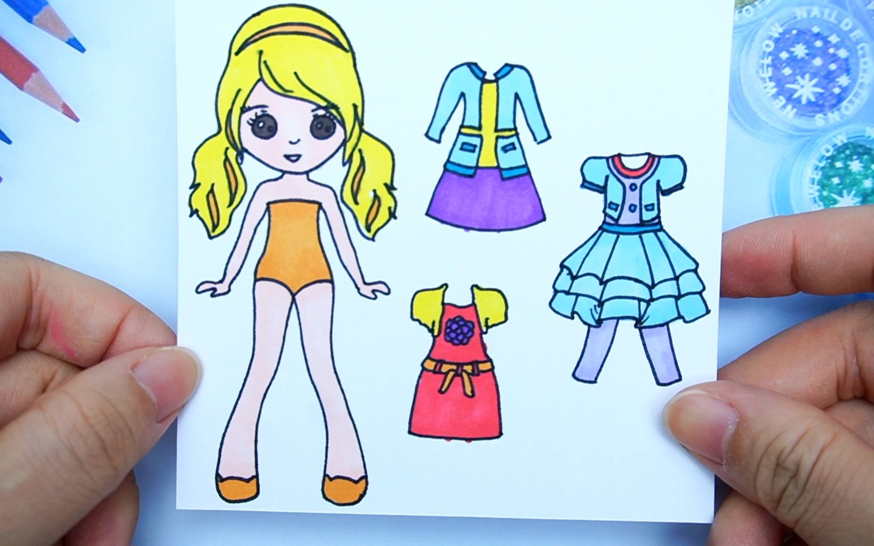 画纸娃娃的身体和衣服图片