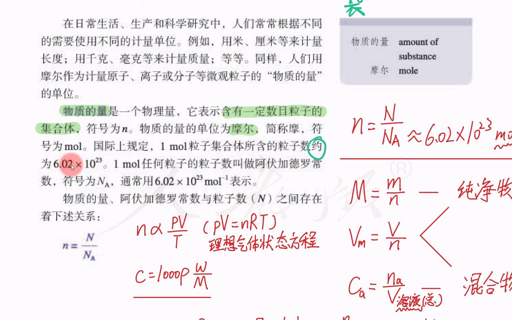 [图]【2023化学必刷题】P18---物质的量概念课（超重点，建议好好写笔记背下来）