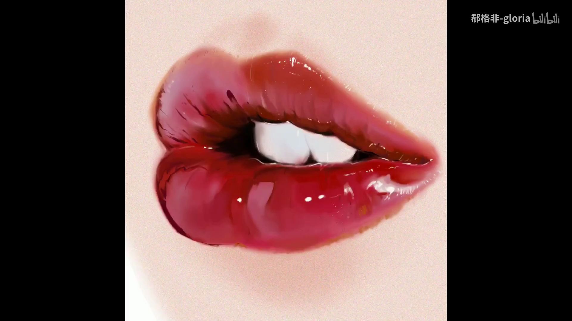 【板绘】厚涂大嘴唇子过程,欢迎来舔