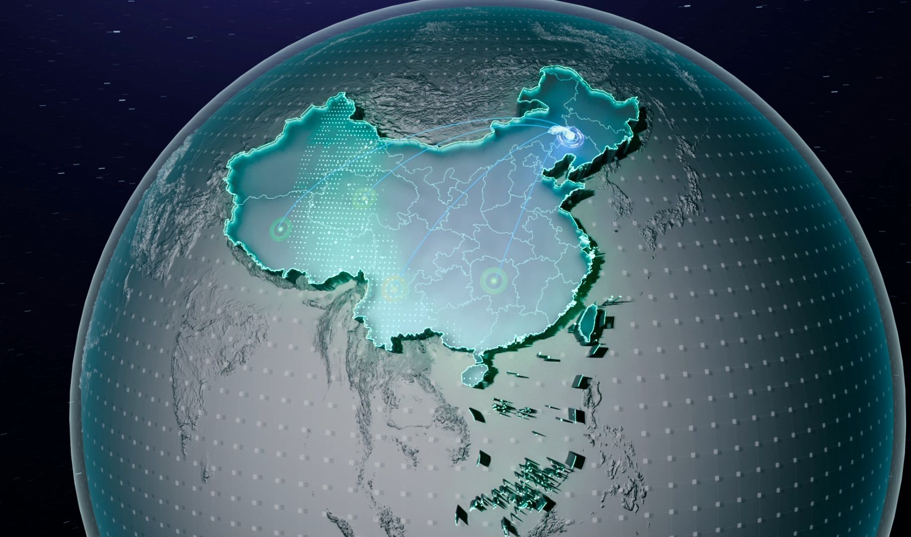 中国地图全球数据汇聚设计练习