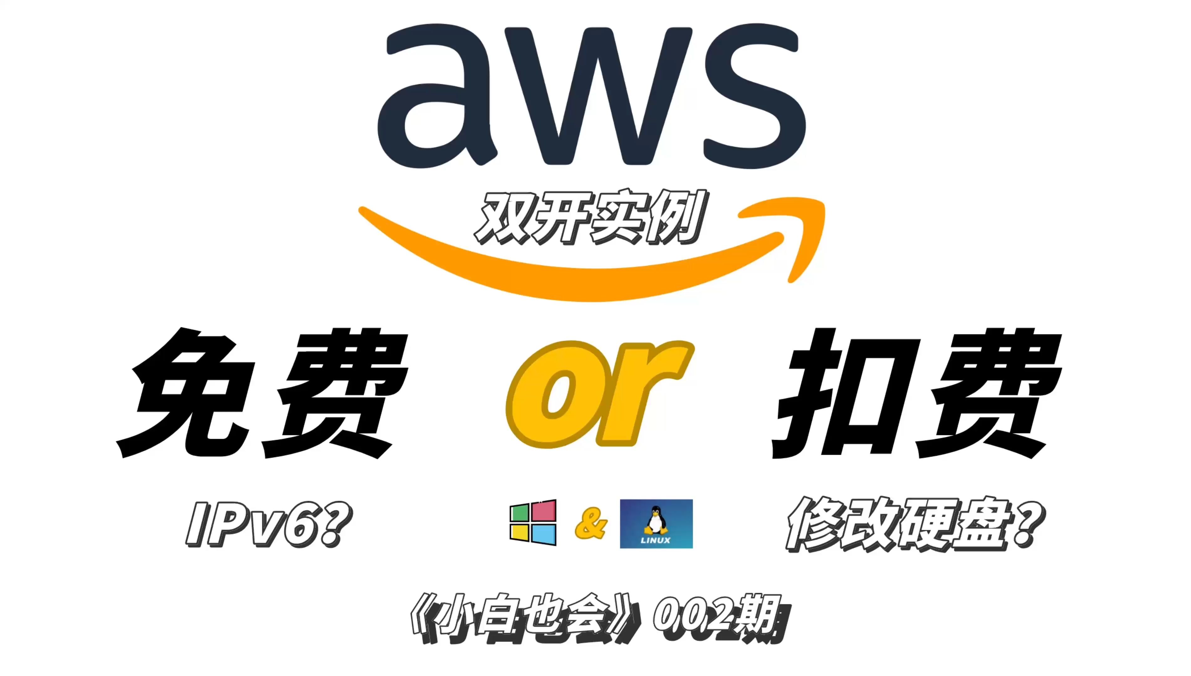 【小白也会】亚马逊云AWS EC2教程:免费白嫖升级!双开Linux和Windows不扣费,搭建网站,免费CDN,建站推广,IPv4改IPv6,曲线减硬盘哔哩哔哩...