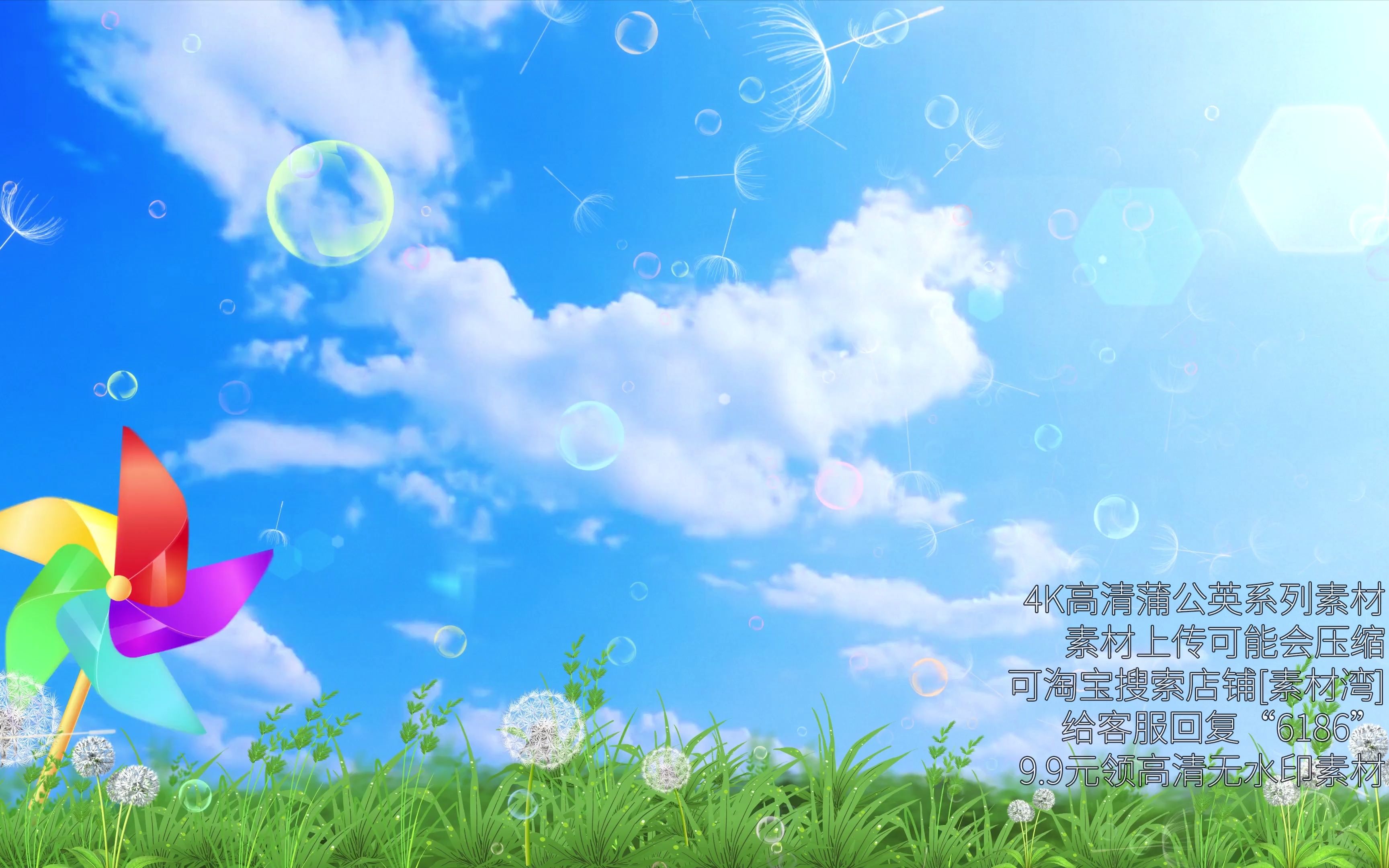 视频素材蒲公英随风飘散动画效果b2唯美场景4k高清剪辑特效素材蒲公英