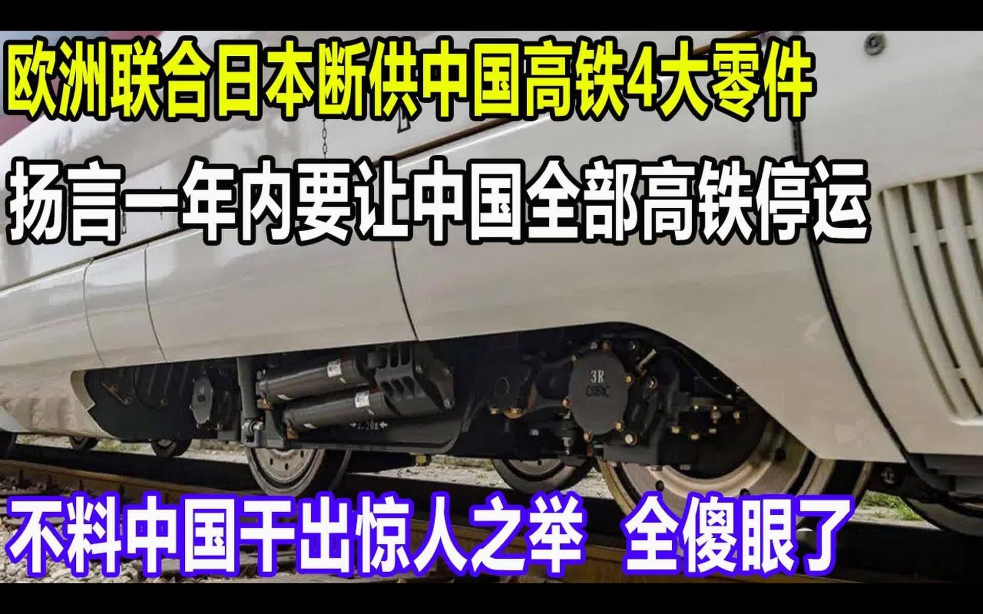 欧洲联合日本断供中国高铁4大零件,扬言一年内中国全部高铁都得停运,不料中国干出惊人之举,全傻眼了哔哩哔哩bilibili