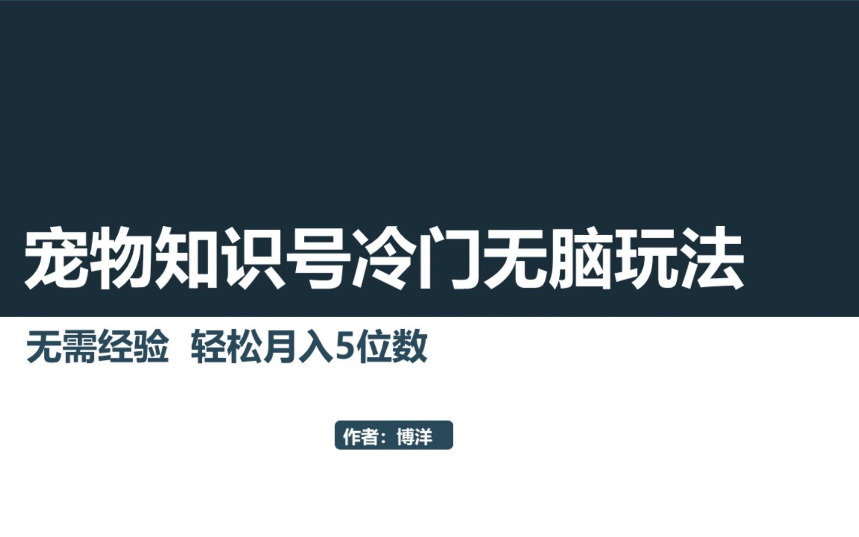 宠物知识号的起号流程分享 简单易上手哔哩哔哩bilibili