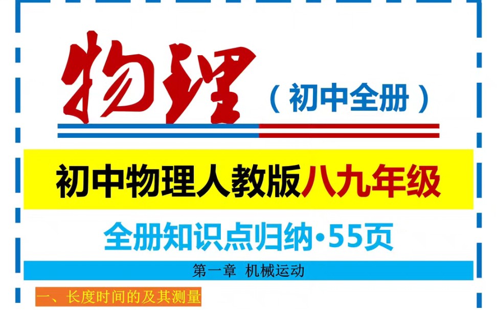 [图]初中物理人教版八九年级全册知识点归纳