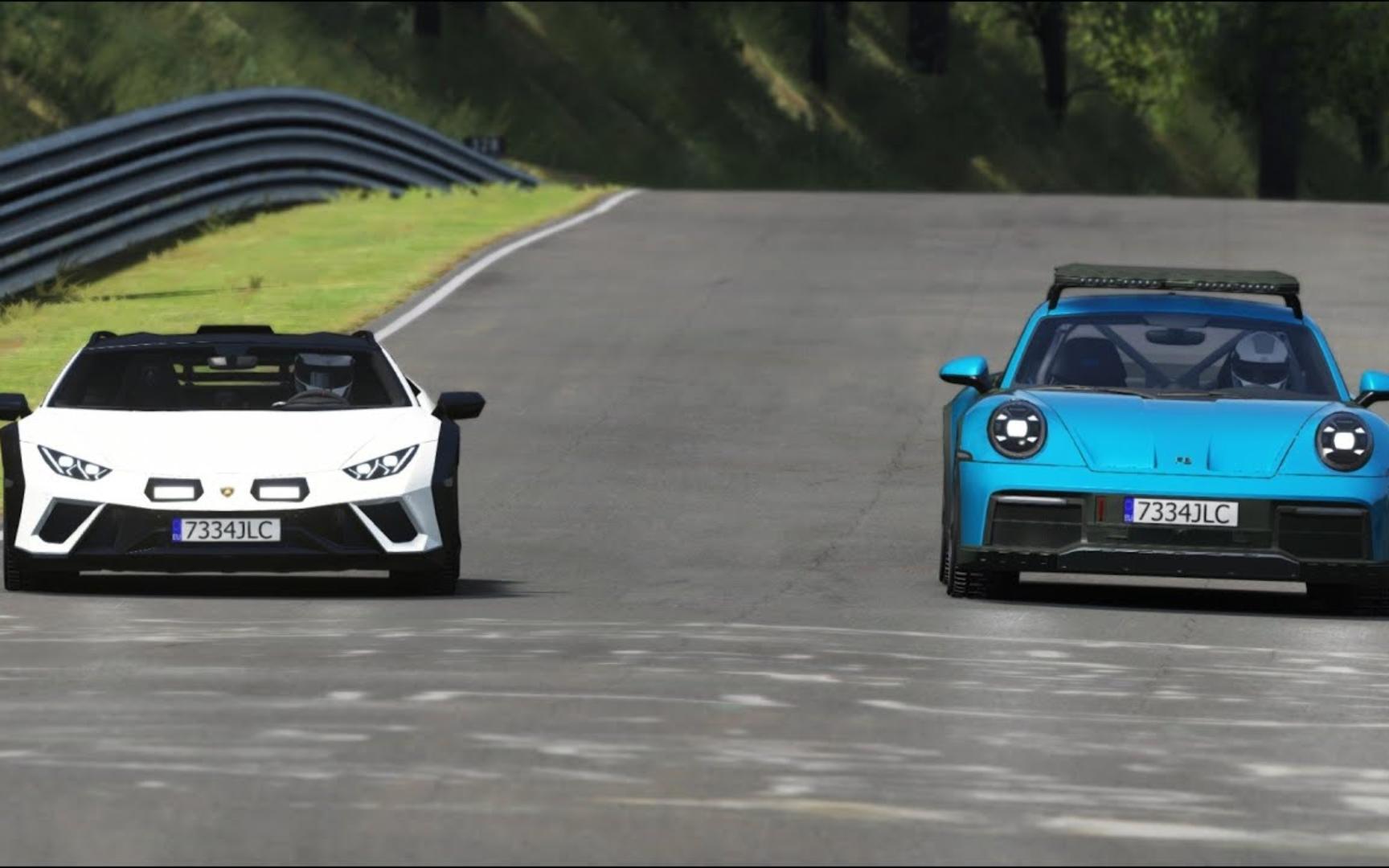 保时捷 911 2023款 vs兰博基尼 huracan sterrato 2024款纽北赛道