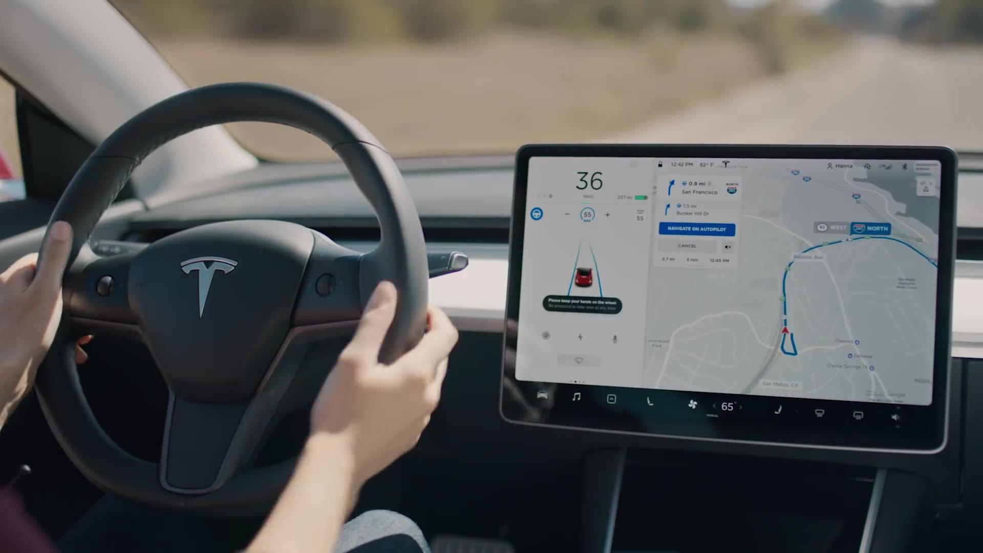 特斯拉model3使用autopilot为你导航