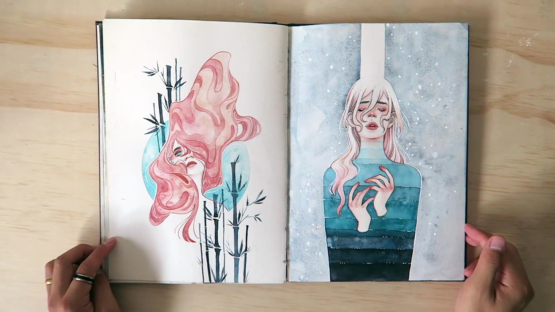 【水彩】【sketchbook】水彩翻翻乐(kelogsloops)_哔哩哔哩_bilibili