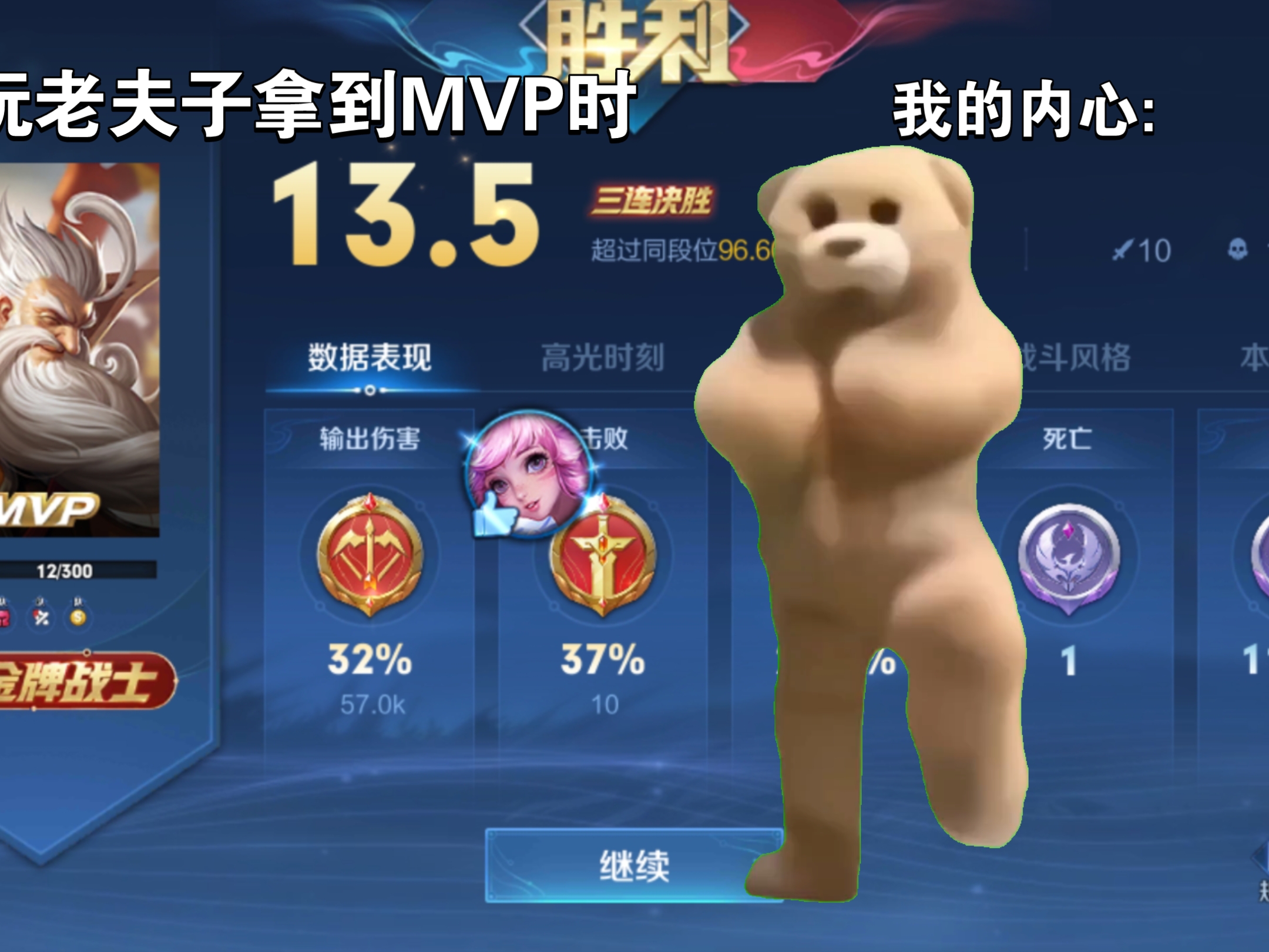 玩老夫子拿到mvp时