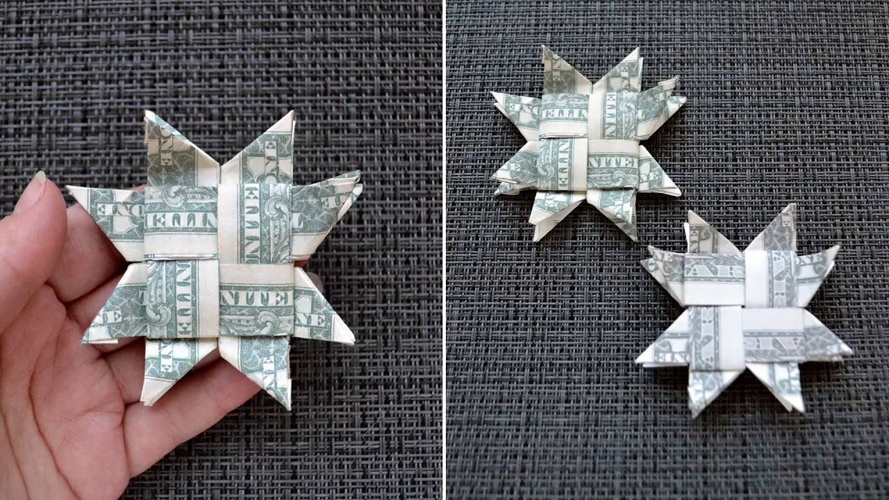【nprokuda origami】圣诞树伯利恒之星 纸币折纸教程my money