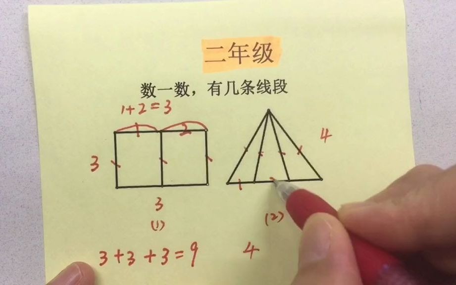 [图]人教版二年级,第6集,二年级数线段新题型，会数的方法，图形再变也不担心哦，陆续更新到九年级#小学数学