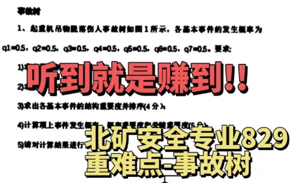 中国矿业大学(北京)考研安全专业重难点事故树经典例题讲解哔哩哔哩bilibili