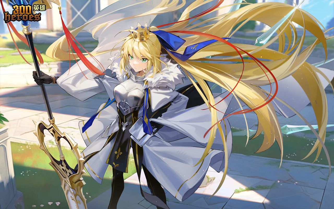 【300英雄】亚瑟王-caster,c阶呆毛原画那么英气怎么模型又呆呆的捏