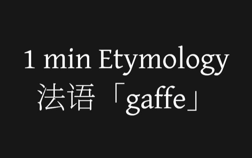 【一分钟词源】法语 gaffe(带钩的杆;注意;蠢事)哔哩哔哩bilibili