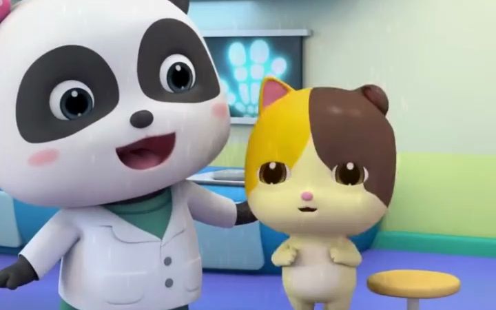 熊猫宝宝:熊猫宝宝现在是小医生哦,帮小朋友们看病,真是太棒了