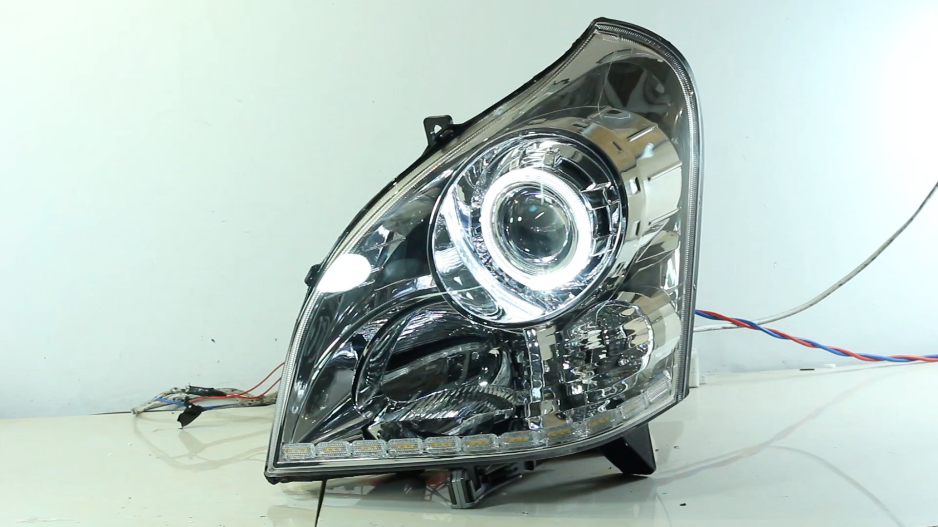 适用于09-17款五菱荣光小卡大灯总成改装led双光透镜天使眼日行灯