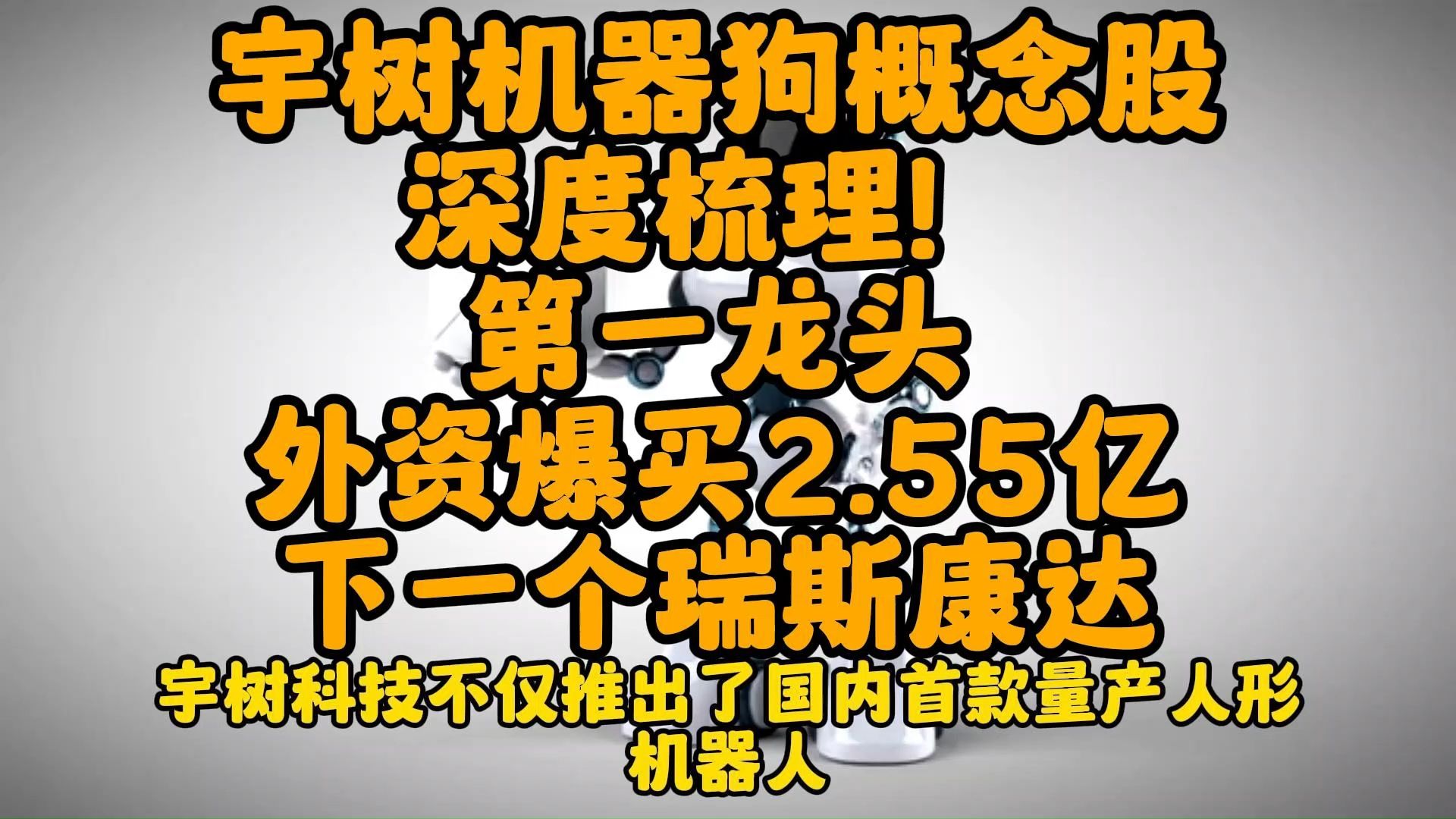 宇树机器狗概念股深度梳理!第一龙头、外资爆买2.55亿,下一个瑞斯康达哔哩哔哩bilibili