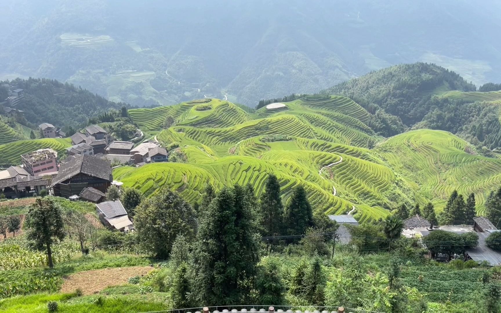 广西龙胜龙脊梯田七星伴月观景台