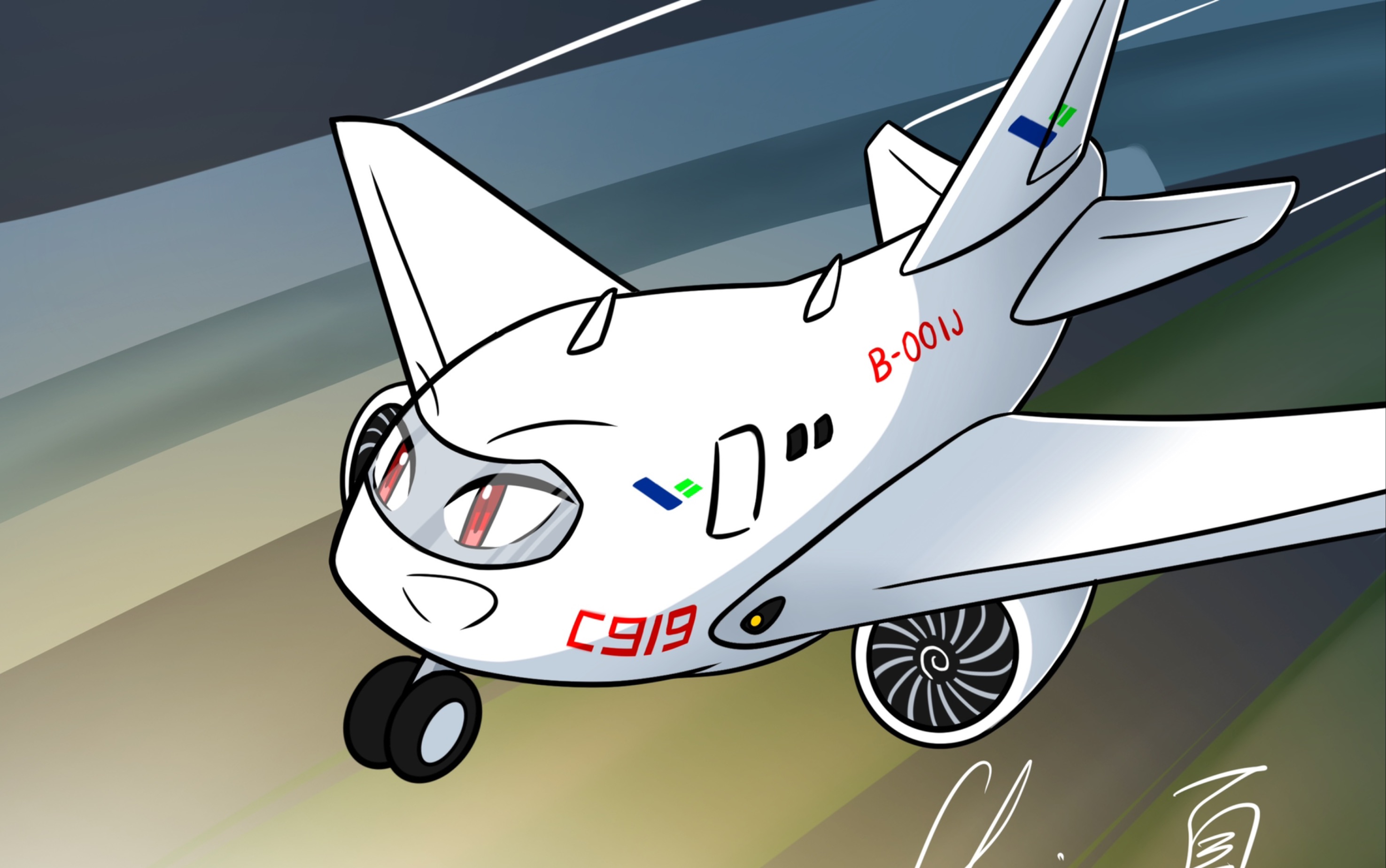 c919飞机图片漫画图片
