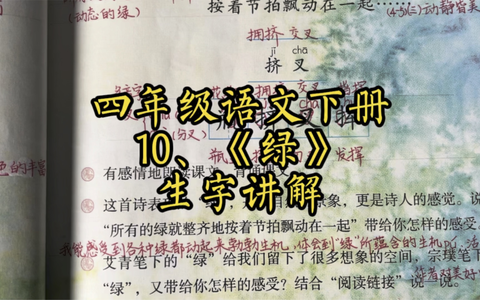 10、《绿》生字讲解哔哩哔哩bilibili