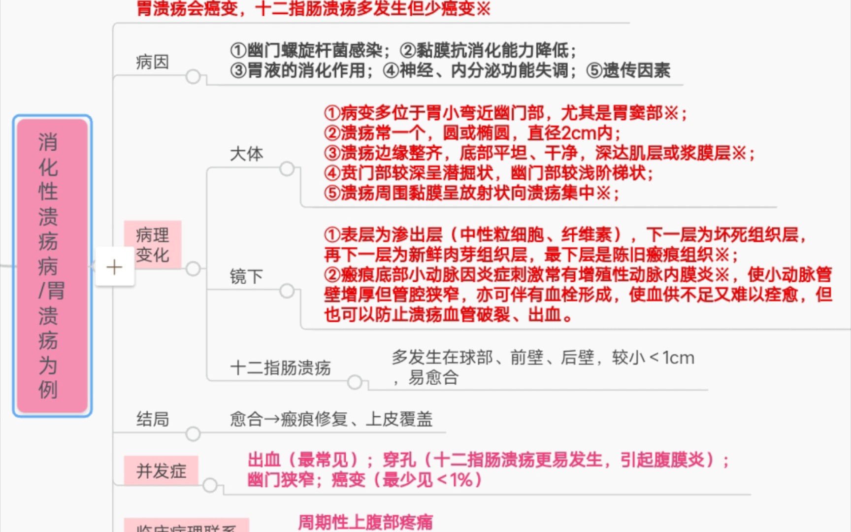 病理学复习 第十一章 消化系统疾病 第三,四节 消化性溃疡 阑尾炎