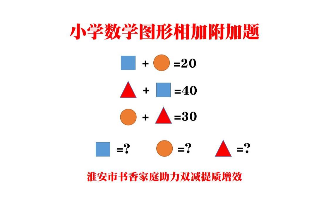 小学数学图片相加附加题小学奥数题数学思维家庭教育淮安市书香家22哔哩哔哩bilibili