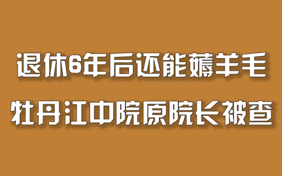 退休6年后还能薅羊毛,牡丹江中院原院长被查哔哩哔哩bilibili