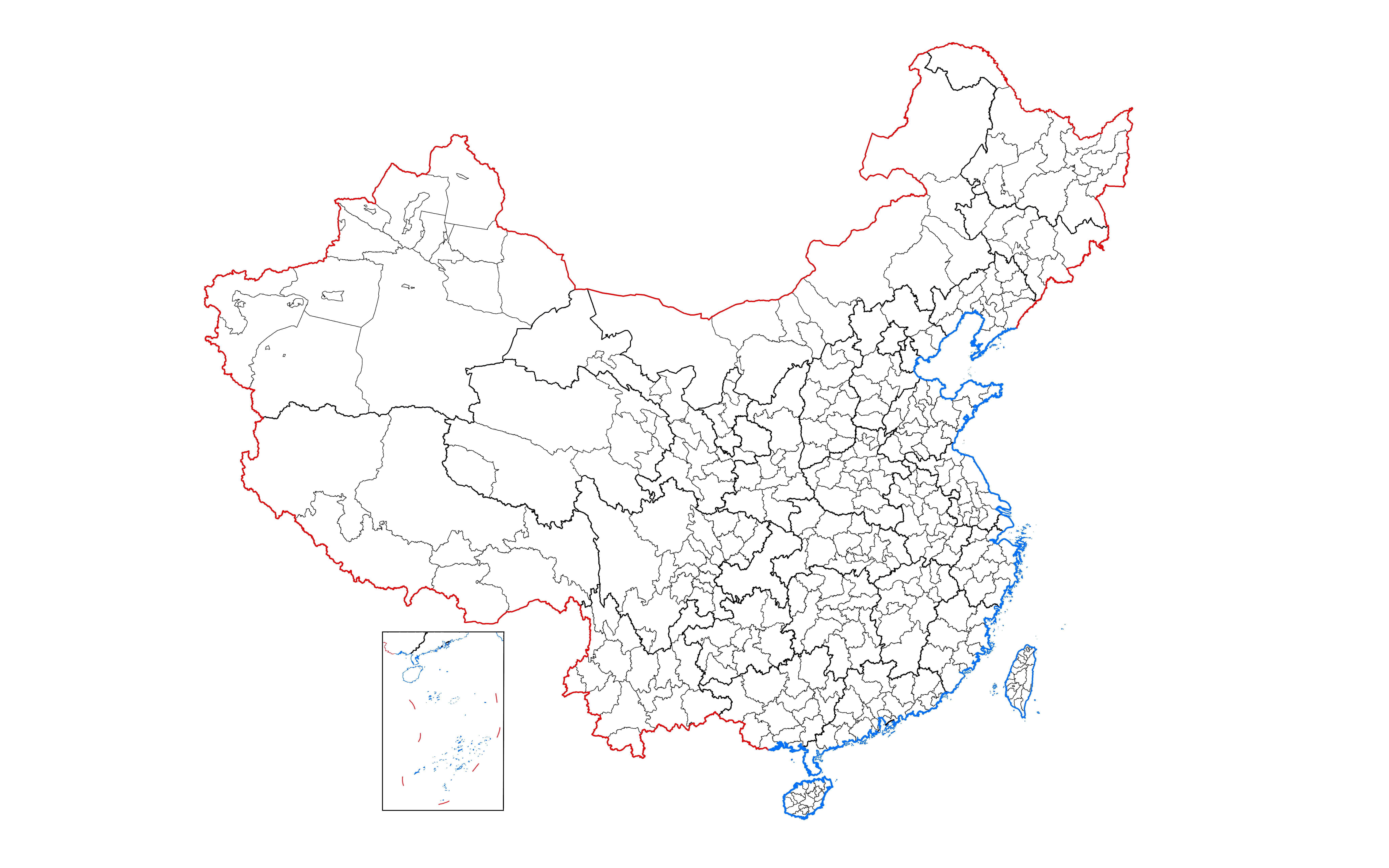 中国各个行政区轮廓图图片