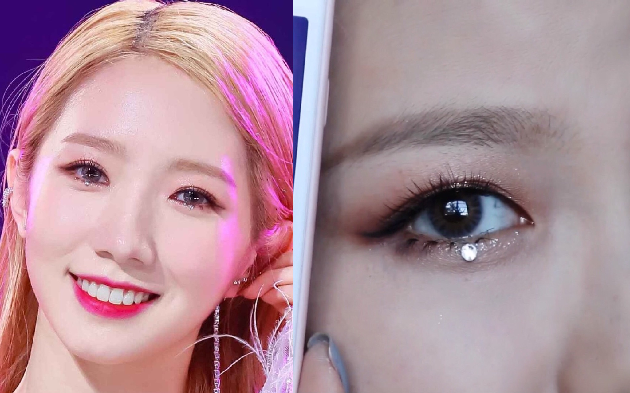 孟美岐仿妆钻石眼泪妆