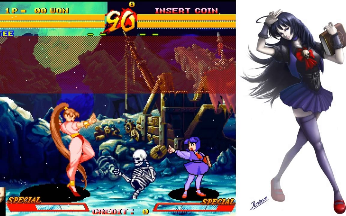 街机冷门格斗游戏《魔刃降临-血剑王朝》功夫女芙蒂通关流程.