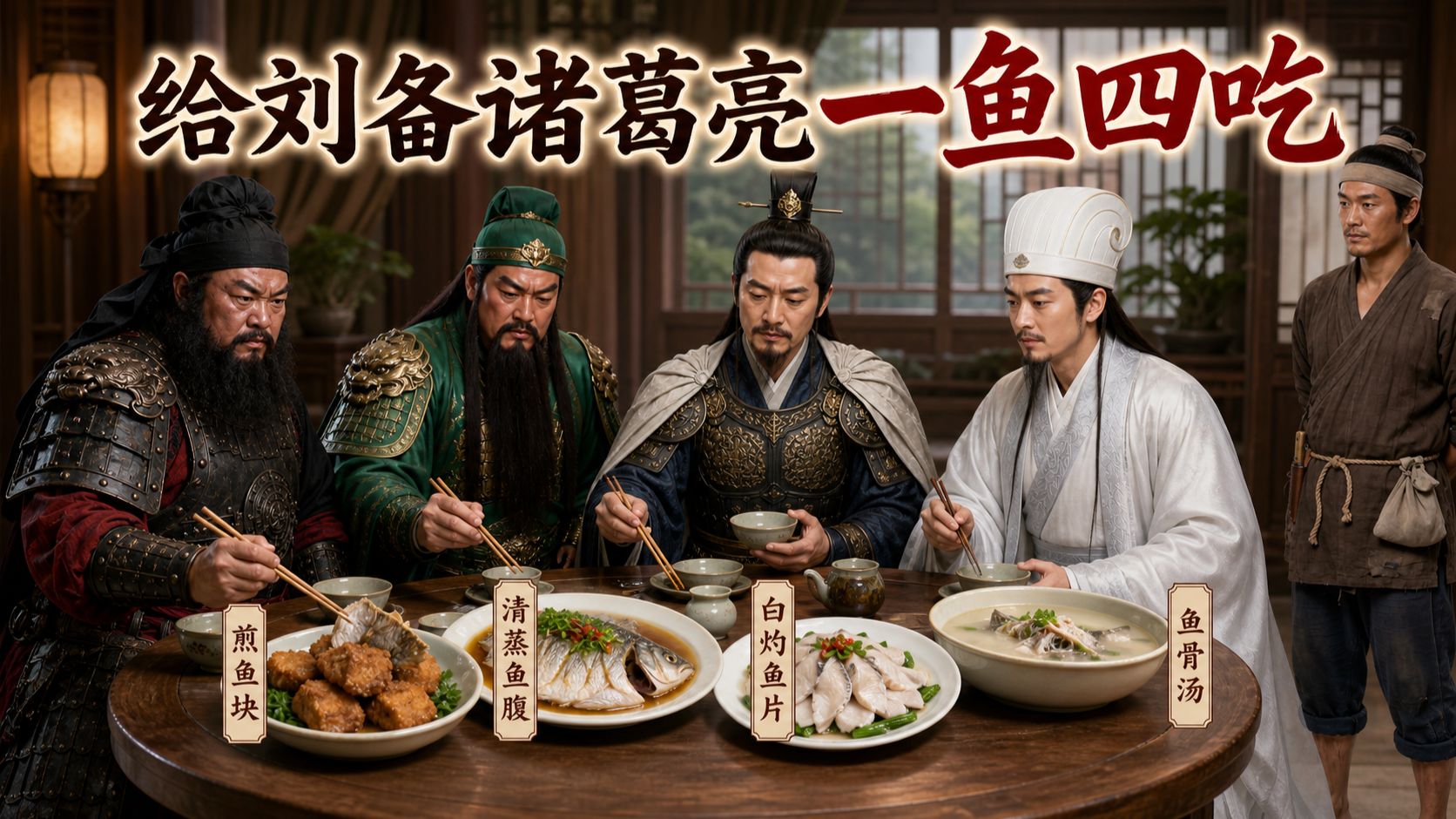 穿越到三国给刘备诸葛亮做饭，一鱼四吃
