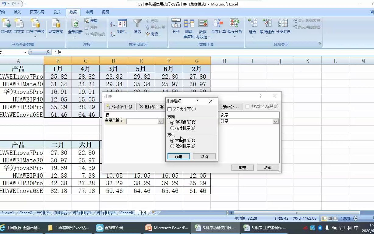 Excel表格中怎么按行横向排序?按行排序举例!哔哩哔哩bilibili