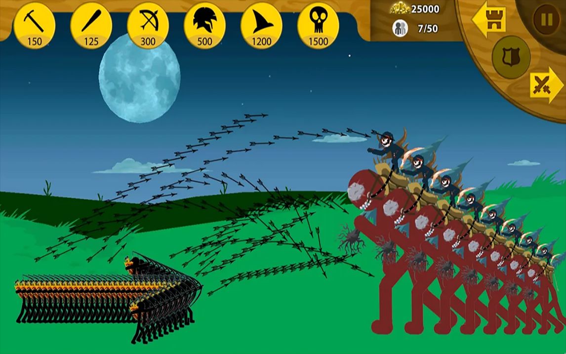 火柴人战争遗产开局派出50个弓箭手能否打通过