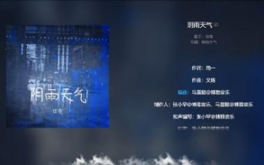 [图]【今日歌曲】《阴雨天气》。“安静的城市哗啦啦哗啦啦/都变得喧哗/霓虹灯五颜六色的酒吧/我想你闭上了嘴巴/心事像电台滴滴答滴滴答/敲摩斯密码”