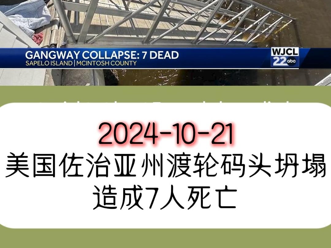 美国佐治亚州渡轮码头坍塌造成7人死亡哔哩哔哩bilibili