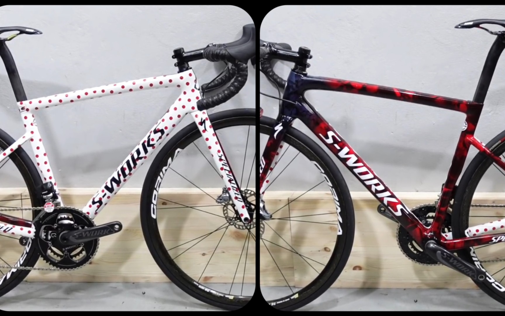 双面佳人!specialized s-works tarmac sl6 圆点波纹双面定制涂装