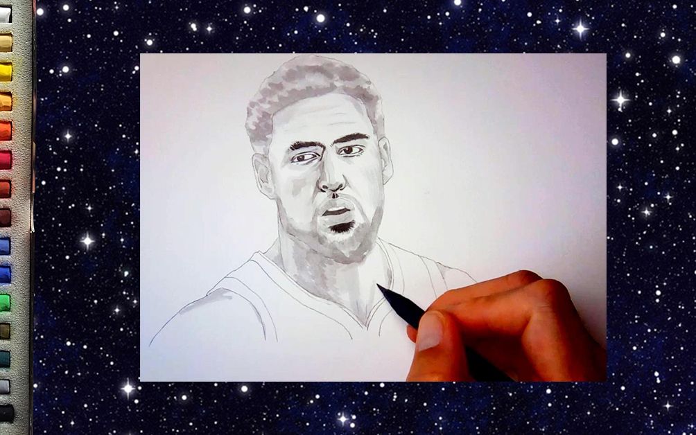 【手绘过程】#汤神#克莱·汤普森_哔哩哔哩_bilibili