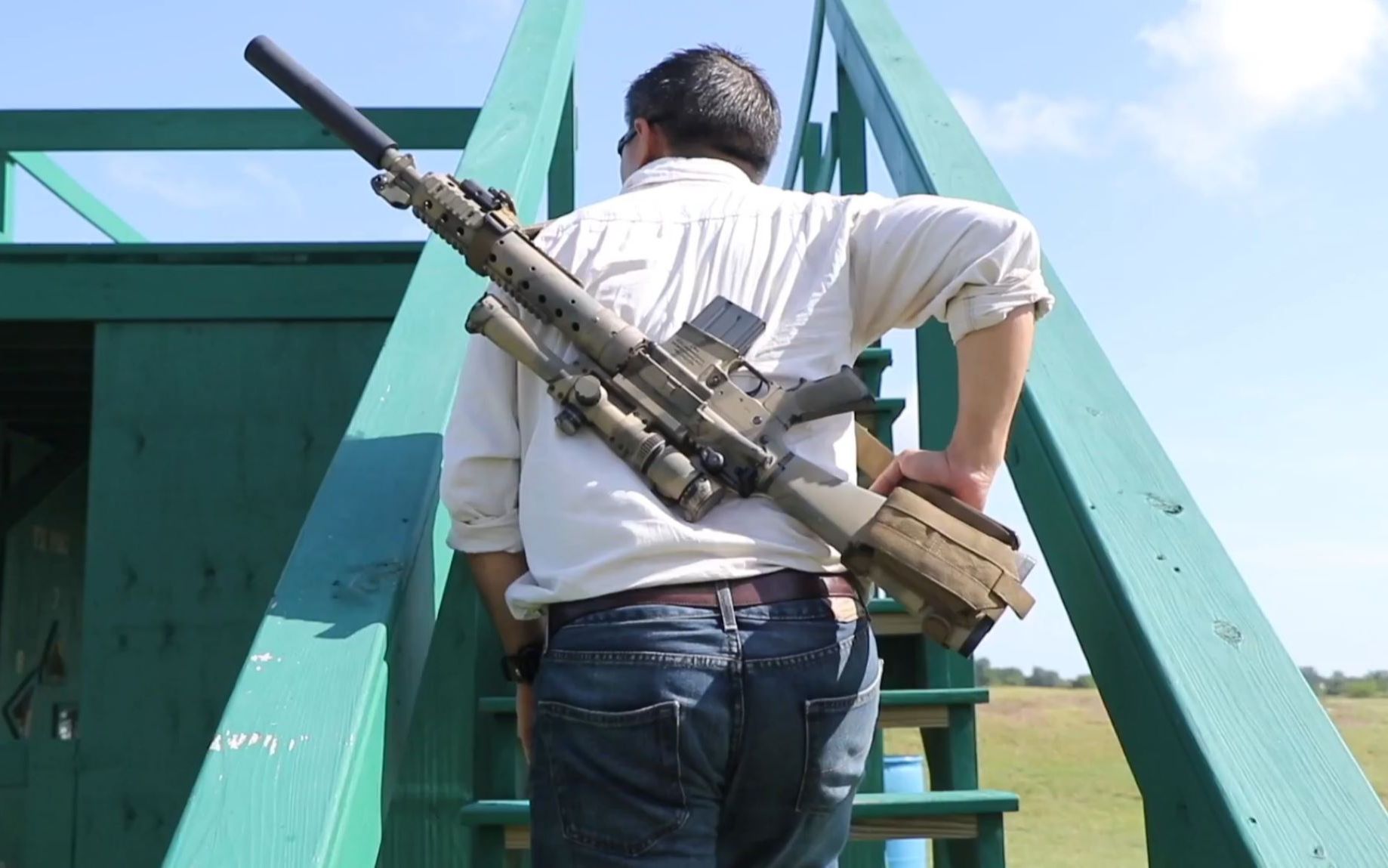 消音mk12mod0spr轻型狙击步枪150码800码实用性精度测试