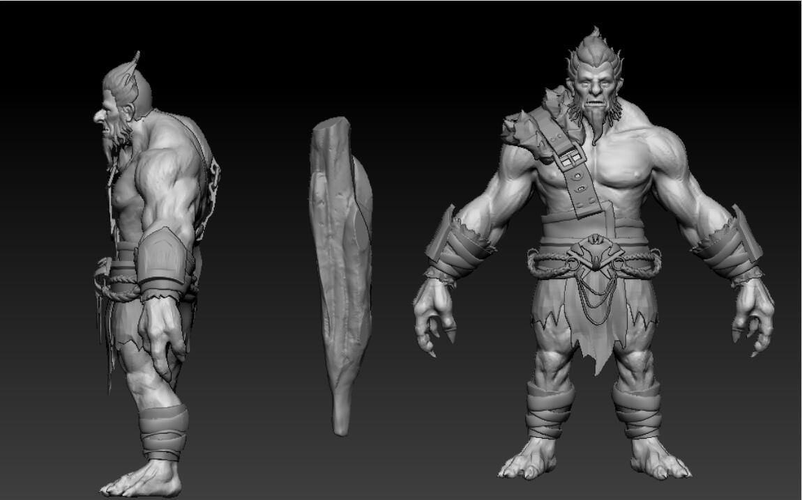 英雄联盟巨魔之王角色雕刻zbrush新手教程毛发肌肉雕刻基础