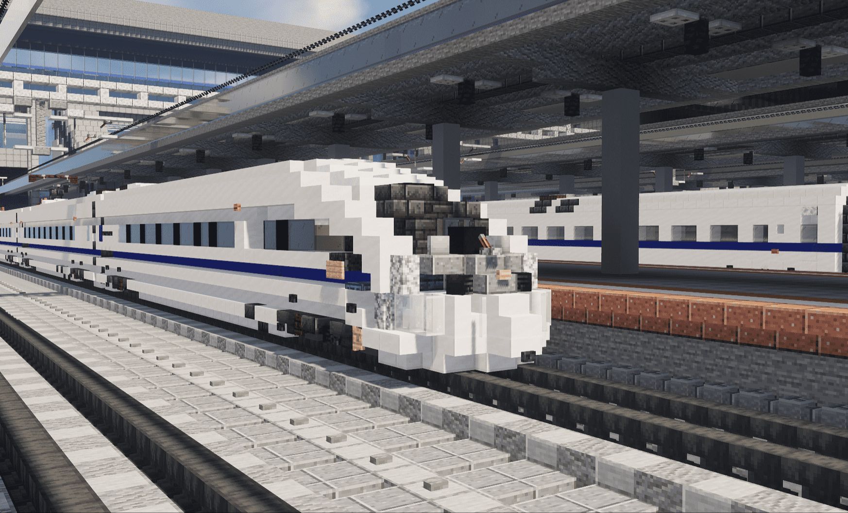 【minecraft】 "兔子" crh3c 和谐号 电力动车组 建造教程 (1.5:1)