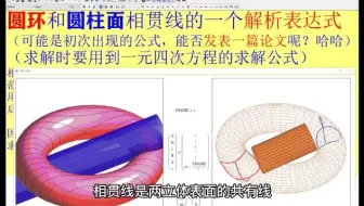圆环和圆柱面相贯线的一个解析表达式-能否发表一篇论文呢？哈哈