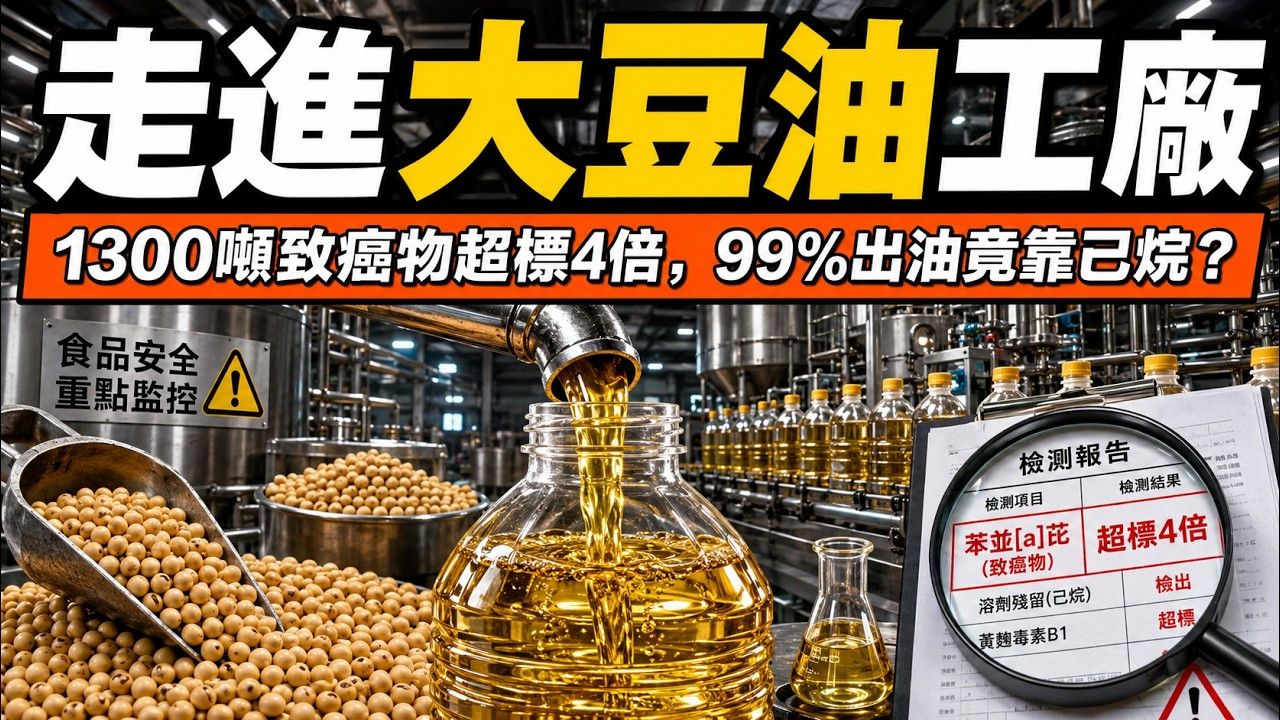 你吃的大豆油，为什么会验出致癌物？台湾1300吨问题油波及逾300家业者，从原料干燥、己烷萃取到油罐车运输，哪一步最容易出事？【超级后厨】