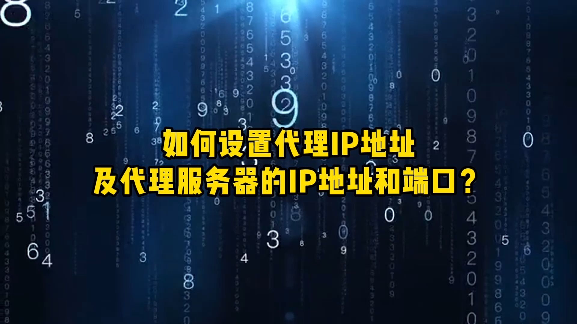 如何设置代理IP地址及代理服务器的IP地址和端口?