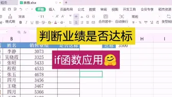 Download Video: 判断业绩是否达标if函数应用