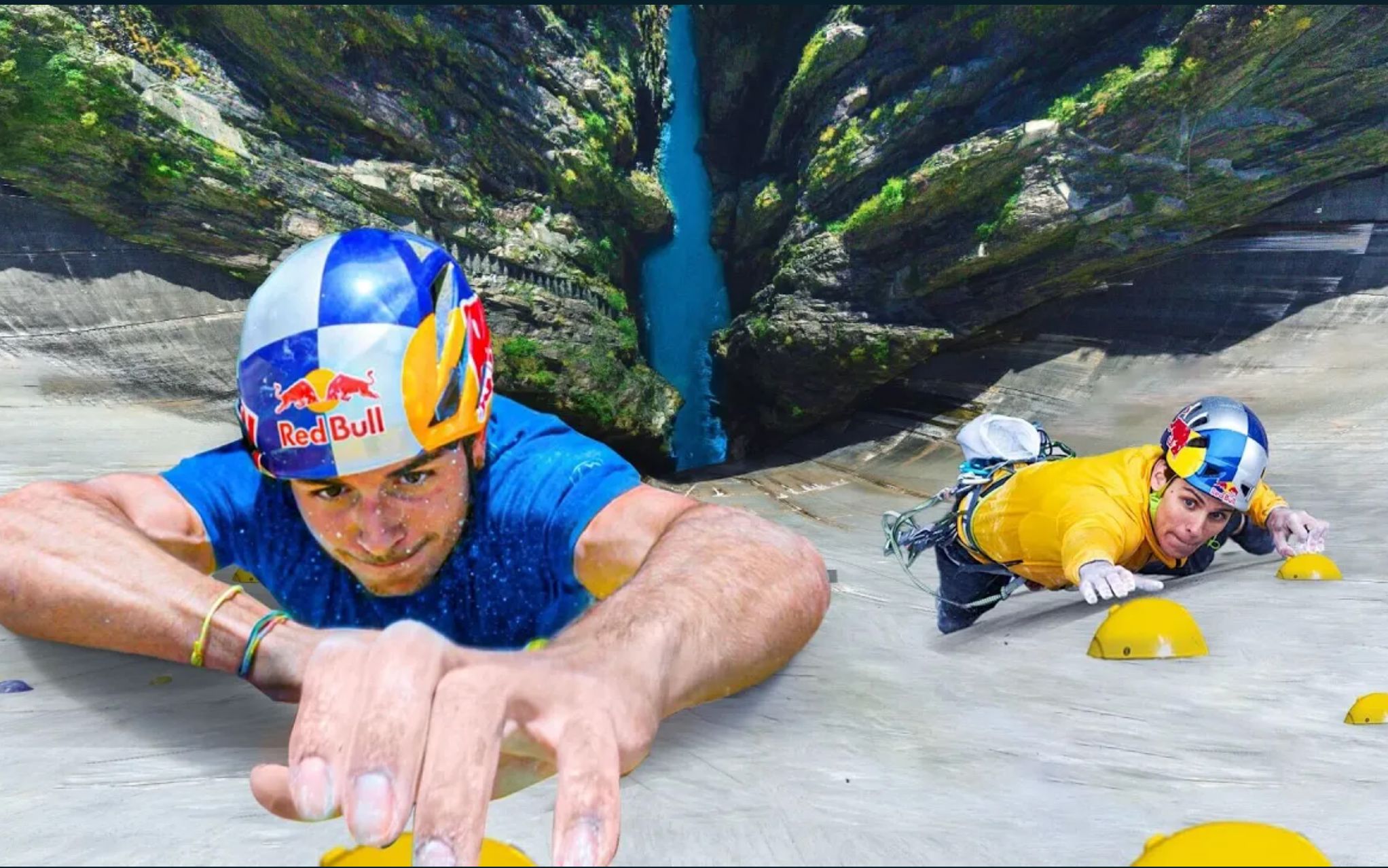 【red bull】顶尖攀岩高手挑战水坝岩点|极限运动 climbing