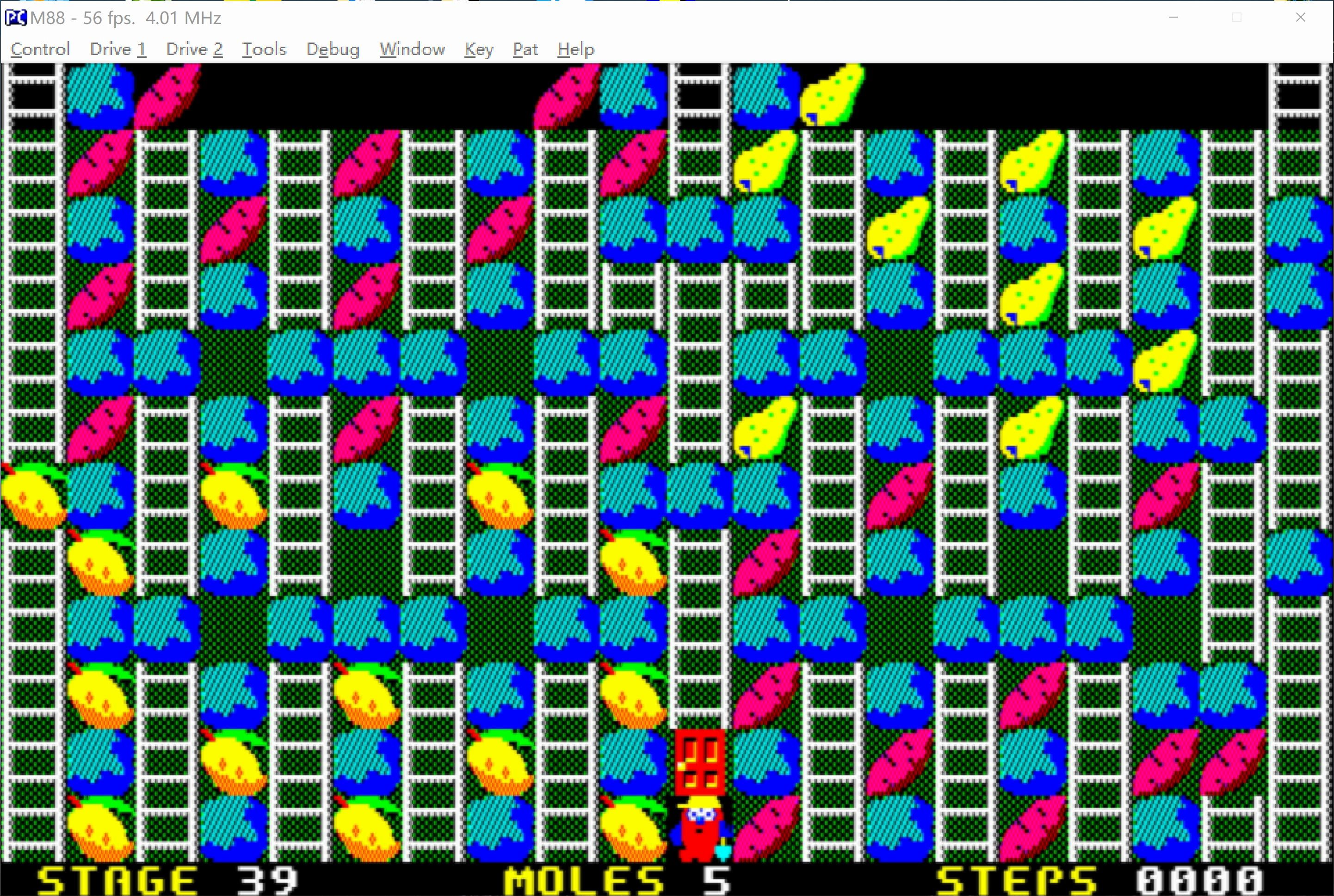 mole mole2第39关(pc88,1986年4月)难易度:易 ,附下一关预告,有兴趣的