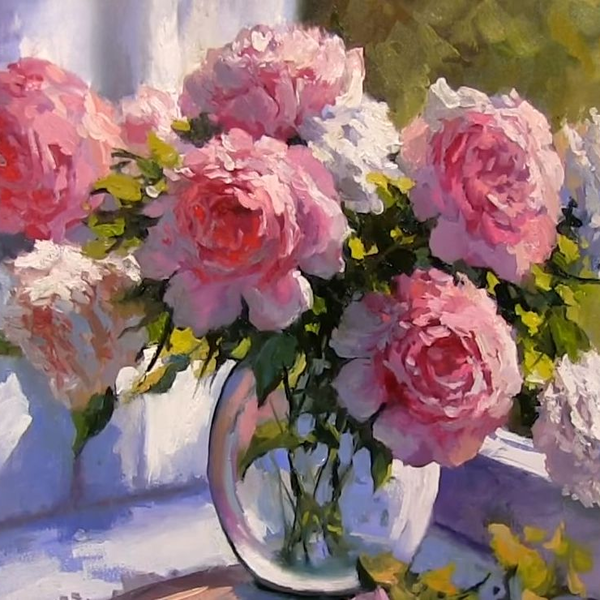 油画】静物-牡丹_哔哩哔哩_bilibili