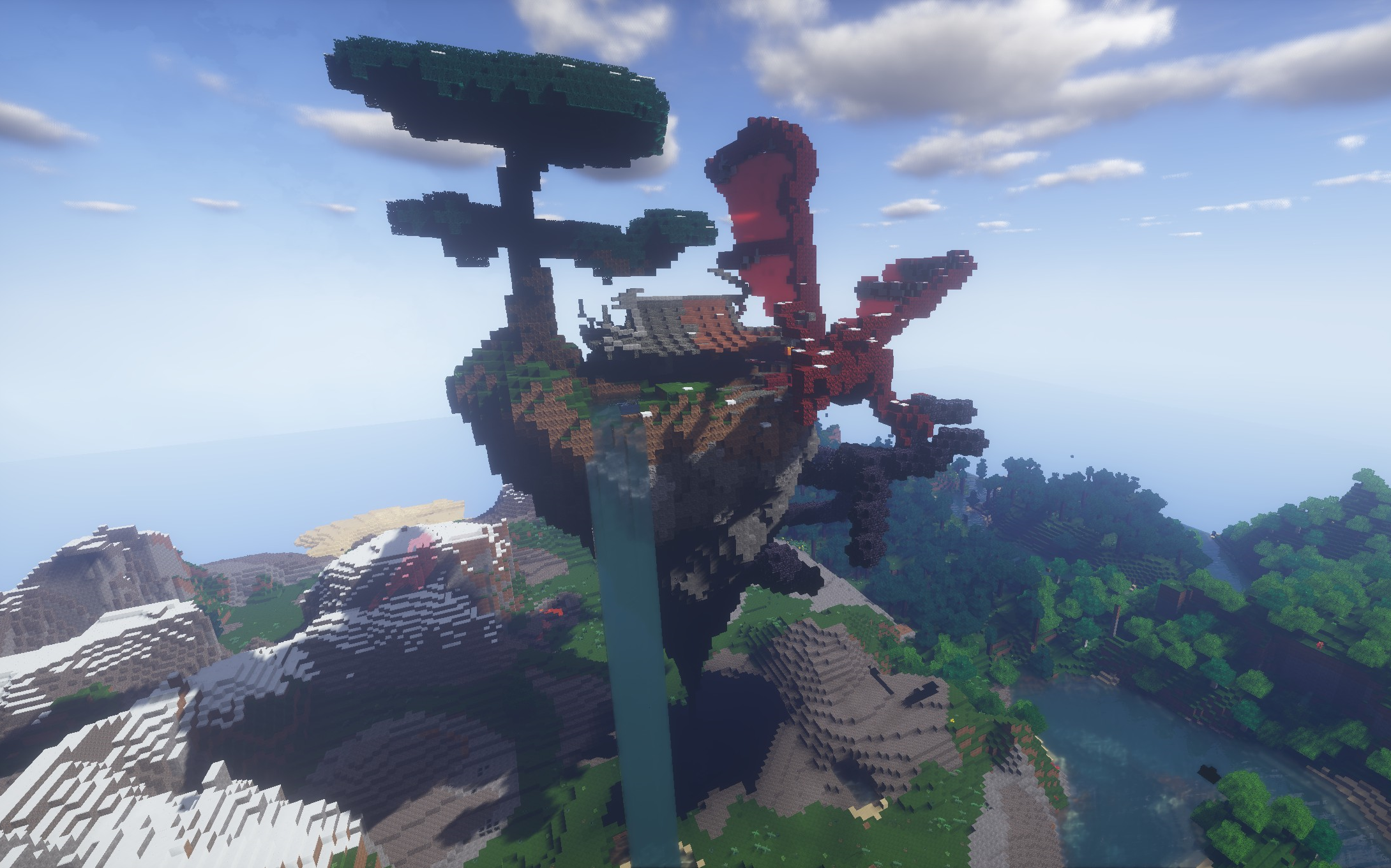 minecraft建筑建造一个神奇的空岛