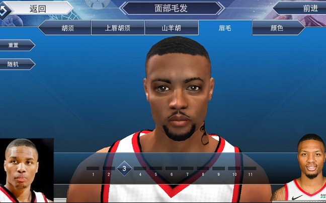 [NBA2k19手机版]利拉德捏脸教程哔哩哔哩bilibili