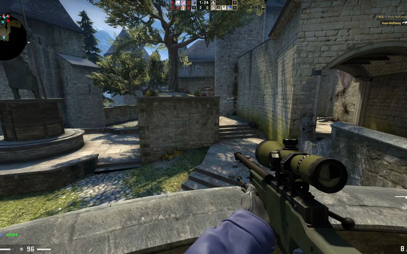 csgo休闲模式古堡激战,这大哥贼强!我真的没那么强